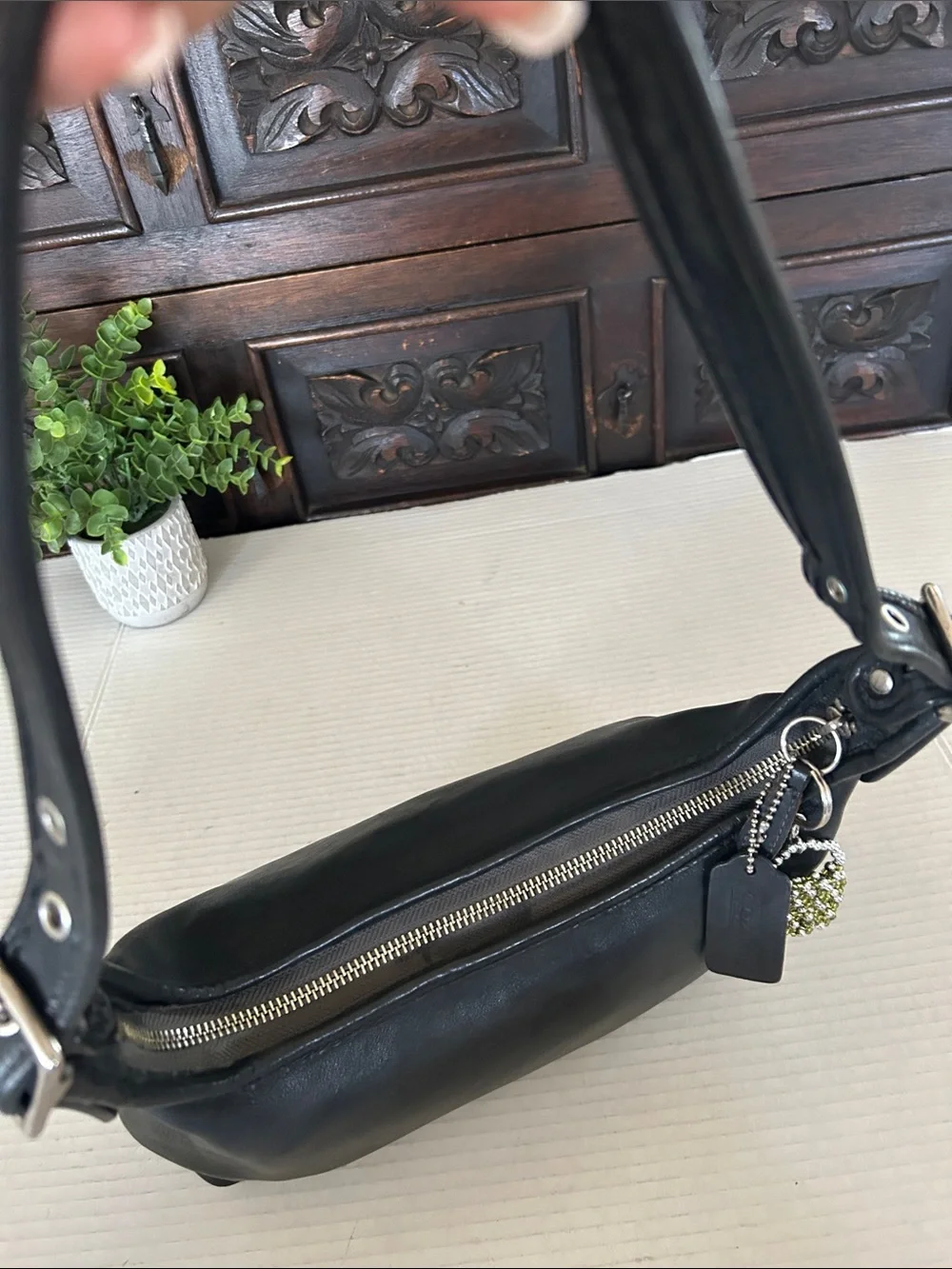 Extremely Rare Made In USA Old Coach 9059 Shoulder Bag Black